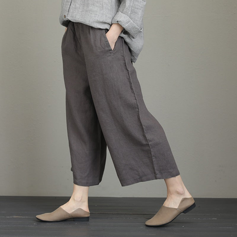 Women Loose Vintage Wide Leg Linen Pants– FantasyLinen