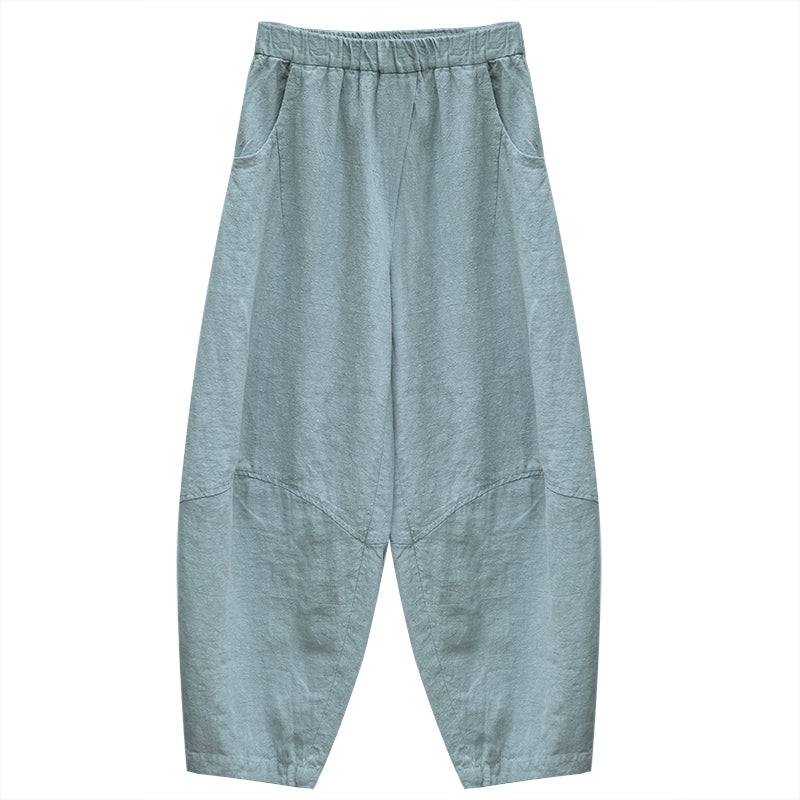 Summer Loose Cotton Linen Pants Women Casual Trousers K0461