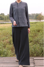 Load image into Gallery viewer, Women Loose Wide Leg Linen Long Pants K7051
