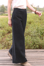 Load image into Gallery viewer, Women Loose Wide Leg Linen Long Pants K7051
