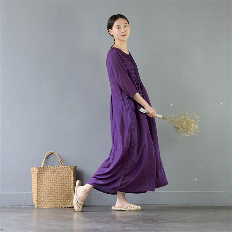 Casual Maxi Dresses Dress Casual 2018 Spring Silk Cotton Dress