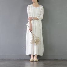 Load image into Gallery viewer, 2018 Spring Dress Casual A-line Long Maxi Cotton Dresses Two-Piece White Dress S2210 - FantasyLinen

