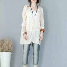 Load image into Gallery viewer, Women Summer V Neck Casual Thin T Shirt Long Lycras 932
