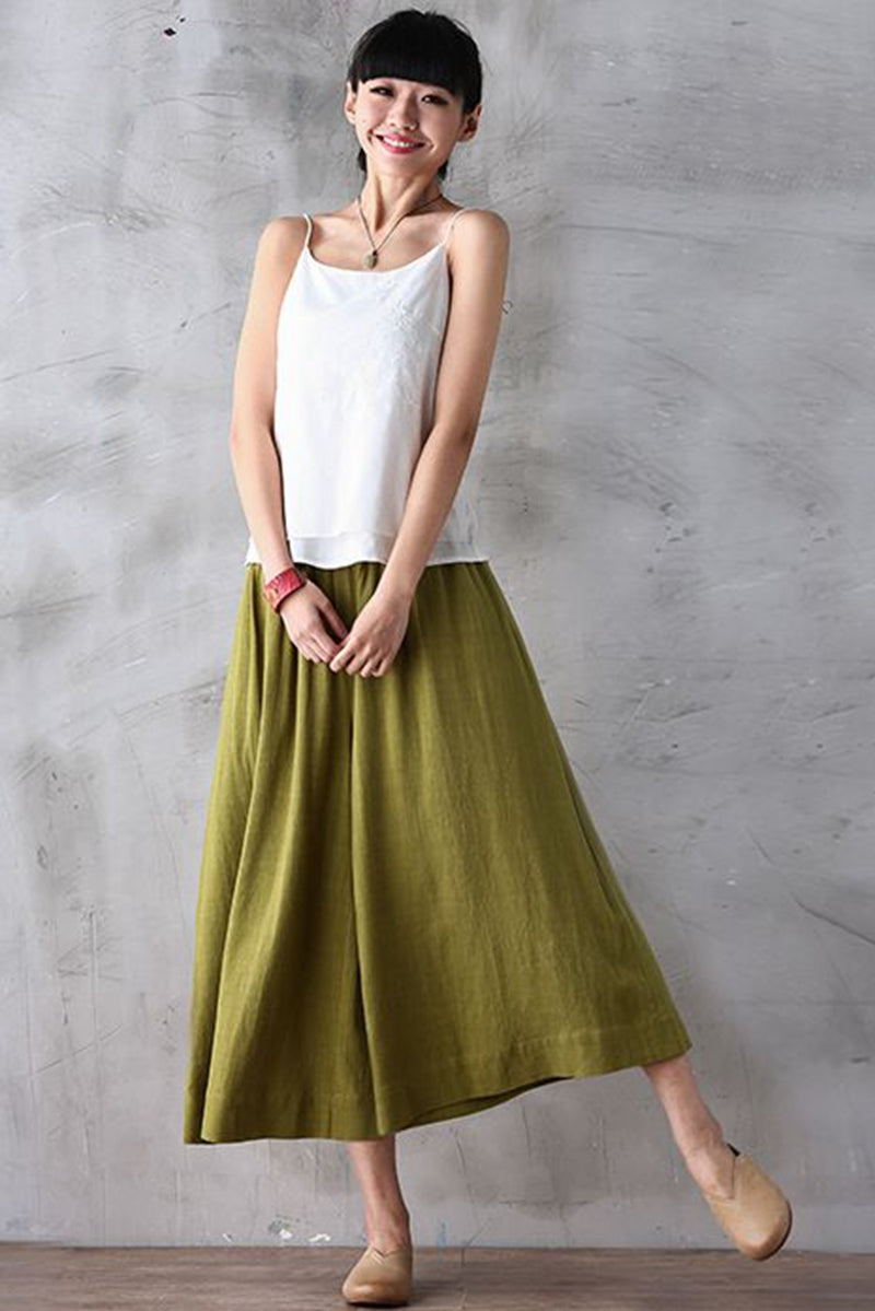 summer dress pants for women Summer Women Casual Wide Leg Dress Pants Cropped Trousers K7054