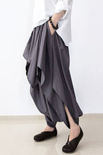 Load image into Gallery viewer, Cotton Wide Leg Pants Gray Women Trousers P4101
