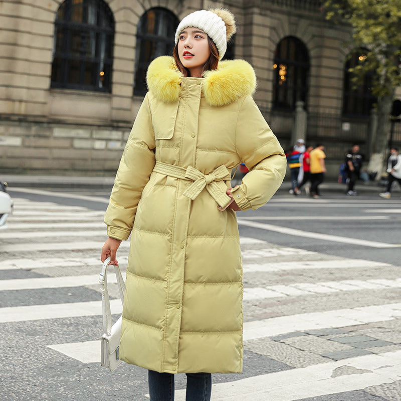 Winter Warm Long Down Coats Women Jacket Yellow / M Winter Warm Long Down Coats Women Jacket Yellow / M