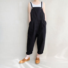Load image into Gallery viewer, Women Leisure Cotton Jumpsuits Comfortable Dungarees Wide Leg Pants Casual Overalls With Pockets
